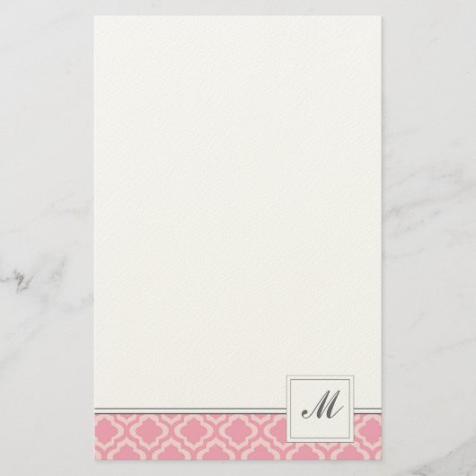 Roze patroon briefpapier (Voorkant)