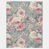 roze patroon en parelharten fleece deken (Voorkant)