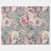 roze patroon en parelharten fleece deken (Voorkant (Horizontaal))