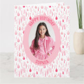 Roze Patroon Foto Kaart (Voorkant)