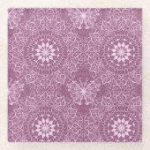 roze patroon glazen onderzetter (Voorkant)
