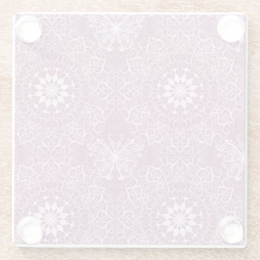 roze patroon glazen onderzetter (Achterkant)