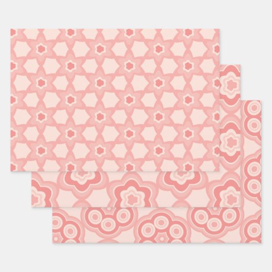 Roze patroon inpakpapier vel (Set)