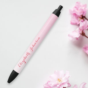Roze Patroon Meisjes Chic Trendy Elegant Met Monog Zwarte Inkt Pen