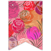 Roze patroon met bloemen en planten vlaggetjes (Eerste vlag)