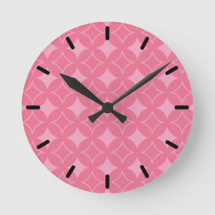 Roze patroon ronde klok
