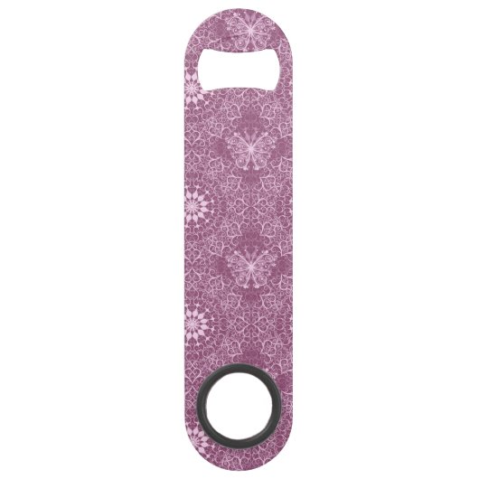  roze patroon speed flessenopener (Voorkant)