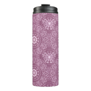  roze patroon thermosbeker