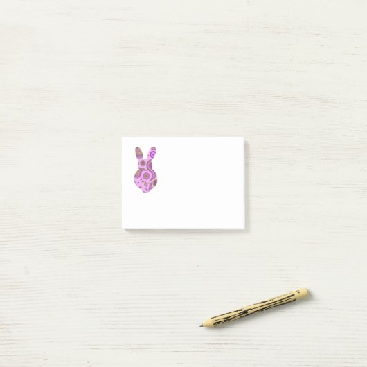 Roze Pattern Bunny Shape Post-it® Notes (Op bureau)