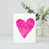 Roze Pattern Heart Briefkaart (Staand voorkant)