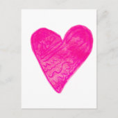 Roze Pattern Heart Briefkaart (Voorkant)