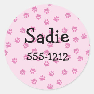 Roze Paw Print Stickers (#LABL 019)