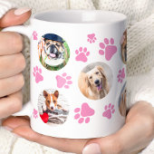 Roze Pawprint 8 Huisdier Hond Fotocollage Koffiemok