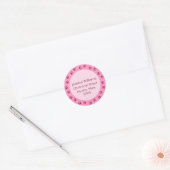 Roze pawprint cirkel adreslabel, donkerdere rand ronde sticker (Envelop)