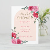 ROZE PBRIDAL DOUCHE UITNODIGING (Staand voorkant)