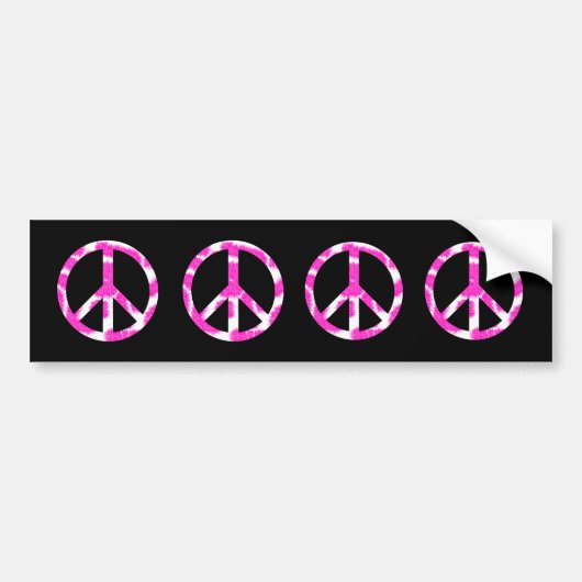 Roze Peace Bumpersticker (Voorkant)
