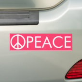 Roze Peace Bumpersticker (Op auto)