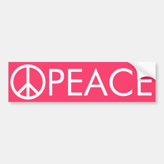 Roze Peace Bumpersticker (Voorkant)