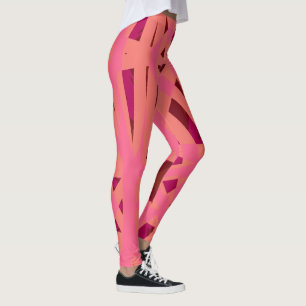 Roze peach Brown Art Deco Valentijn Day Fun Gift Leggings
