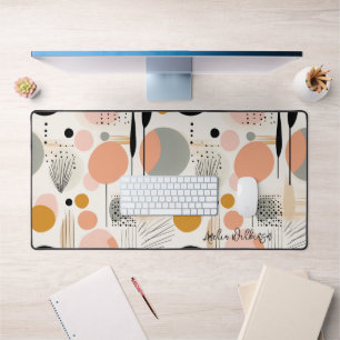 Roze Peach Esthetisch Modern Abstract Bureaumat