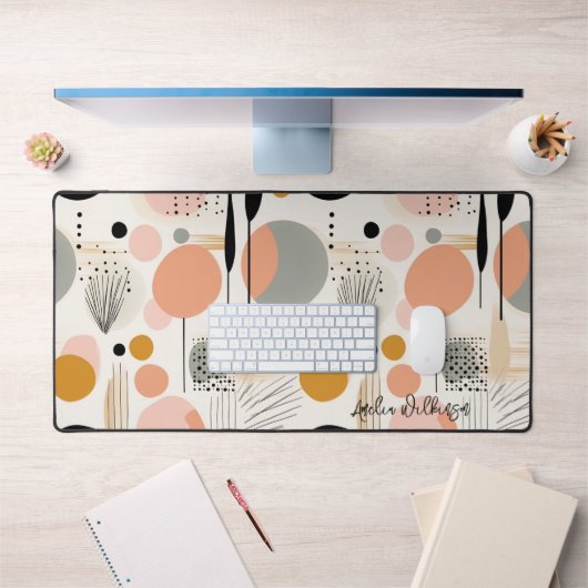 Roze Peach Esthetisch Modern Abstract Bureaumat (Kantoor 1)