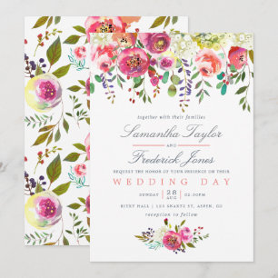 Roze Peach Flowers Weddenschap Kaart
