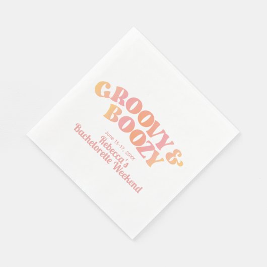 Roze Peach Groovy en Boozy Custom Napkins Servet (Hoek)