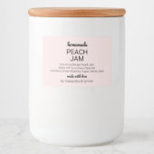 Roze Peach Jam Keuken Pantry Mason Jar Canning Voedselcontainer Etiket (Voorkant)