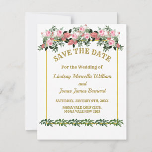 Roze peach Magnolia Floral sla Datum B op