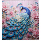 Roze Peacock Bird Douchegordijn (Voorkant)