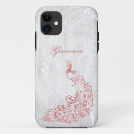 Roze Peacock op maat iPhone 11 Hoesje