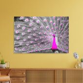 Roze Peacock Wrapped Canvas (Insitu (Woonkamer))