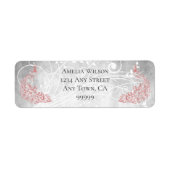 Roze Peacocks adreslabel Etiket (Voorkant)