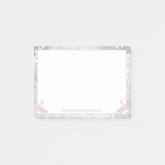 Roze Peacocks Notities Post-it® Notes (Voorkant)