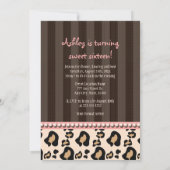 Roze Pearl Leopard Print Sweet 16 Kaart (Achterkant)