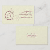 Roze Pearl Monogram Visitekaartje (Voorkant / Achterkant)