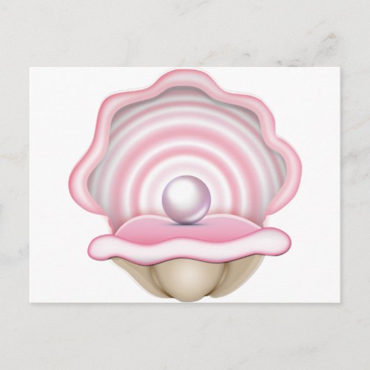 Roze Pearl Oyster Briefkaart (Voorkant)