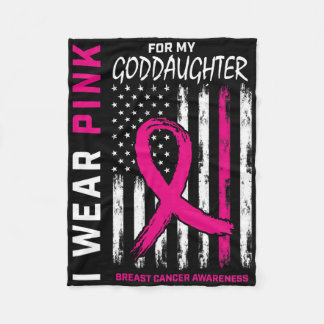 Roze peetdochter borstkanker vlag voor en CK G Fleece Deken