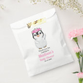 Roze Penguin Favor Bag, weggeeftas Bedankzakje (Gezegeld)