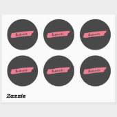 Roze penseel Austenite Ronde Sticker (Vel)
