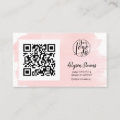 Roze penseelhaar make-up foto qr code logo visitekaartje (Voorkant)