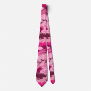 Roze penseelpatroon stropdas