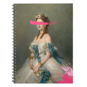 Roze penseelstreek Portret Notitieboek