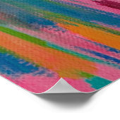 Roze penseelstreken Abstracte afdrukken Poster (Hoek)