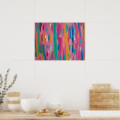 Roze penseelstreken Abstracte afdrukken Poster (Keuken)