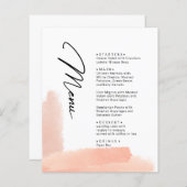 Roze penseelstreken. Eenvoudig modern trouwmenu (Voorkant / Achterkant)