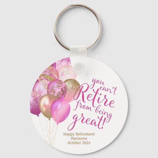Roze pensioen grappig citaat sleutelhanger (Voorkant)