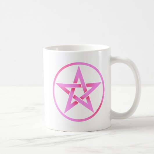 Roze Pentagram Pentacle Koffiemok (Rechts)