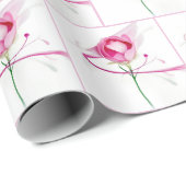 Roze Peony Bud Abstract schilderij Cadeaupapier (Rol Hoek)