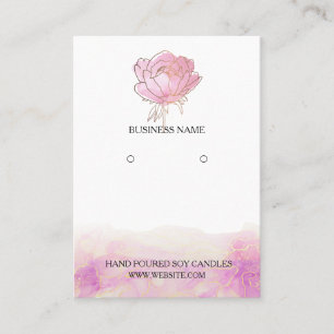 Roze Peony Flower-display Visitekaartje